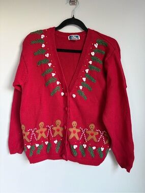 Vintage Bryn Connelly Christmas Sweater Gingerbread Men